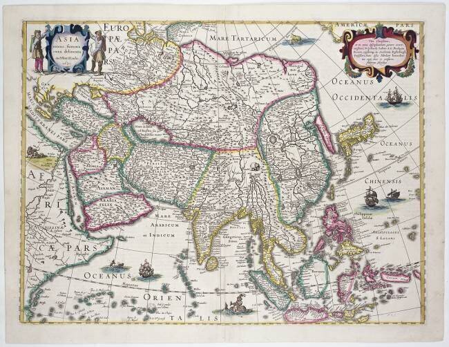 General map including Arabia, Japan, the Korean peninsula and the greater part of the Indonesian archipelago Hendrik Hondius I