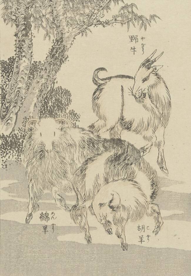 Goats Hokusai