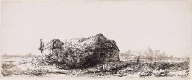 La Chaumière et la grange à foin Rembrandt