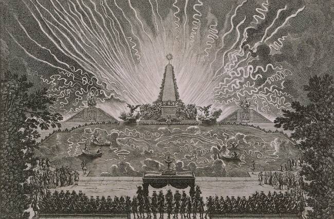La Fête donnée par Louis XIV pour célébrer la reconquête de la Franche-Comté, à Versailles en 1674 Jean Le Pautre