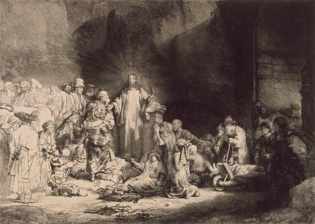La Pièce aux Cent Florins ou Jésus guérissant les malades; 1er état Rembrandt
