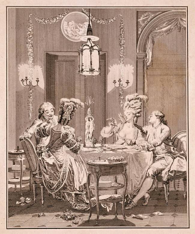 Le Souper fin; premier état Jean-Michel Moreau the Younger