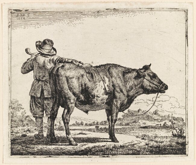 Le vacher et le taureau Adriaen van de Velde
