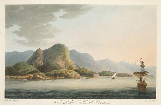L'île d'Elbe : "View of the East Side of the bay and Watering Place" Francis Jukes