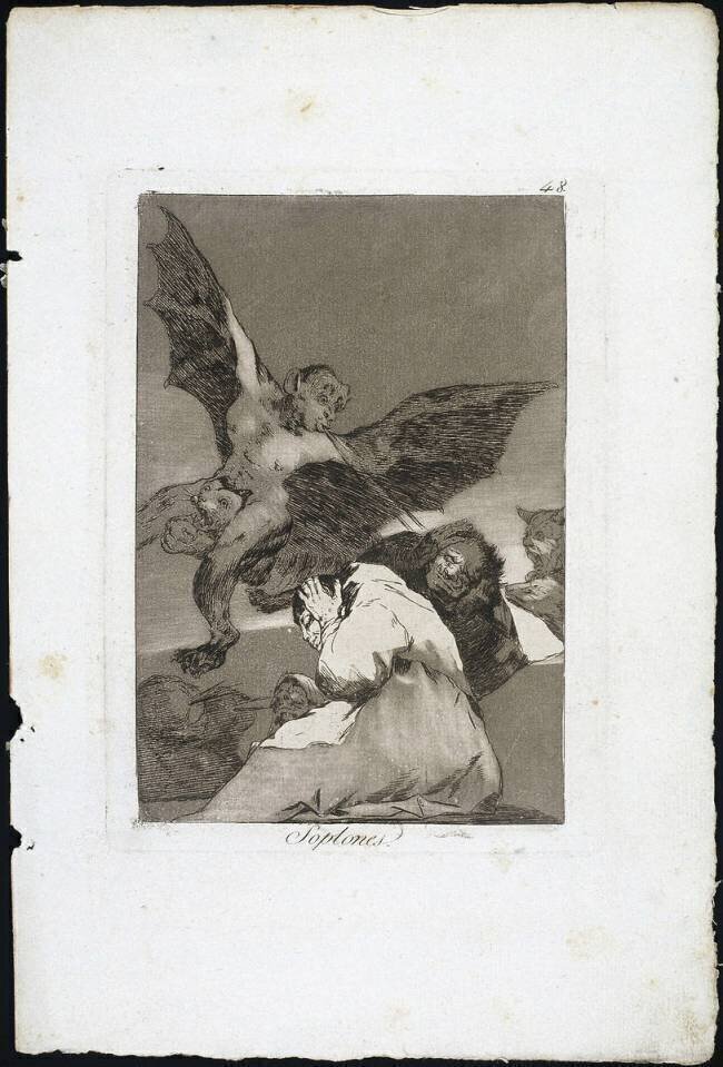 Les Caprices de Goya. Planche 48 : "Soplones" Francisco de Goya