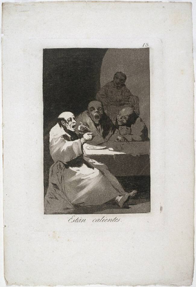 Les Caprices I : planche 13. "Estan calientes" Francisco de Goya