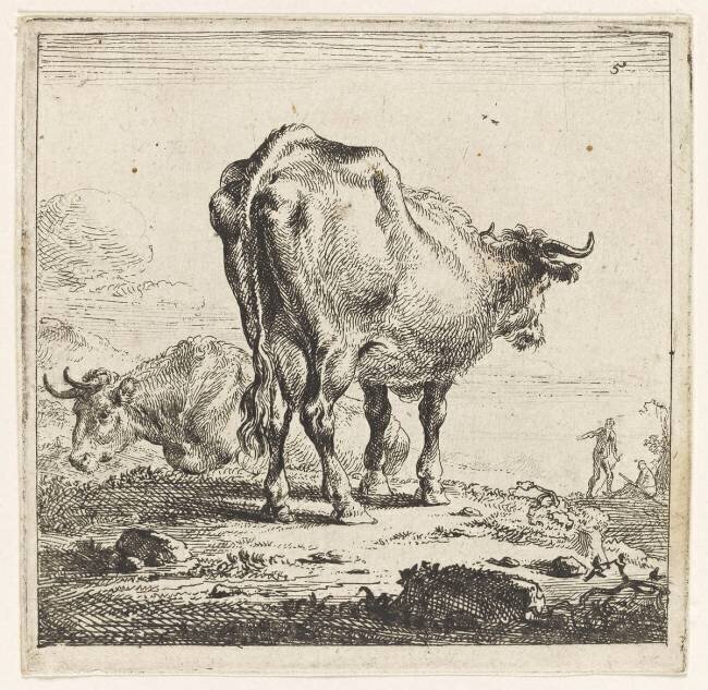 Les vaches à la laitière Nicolaes Berchem