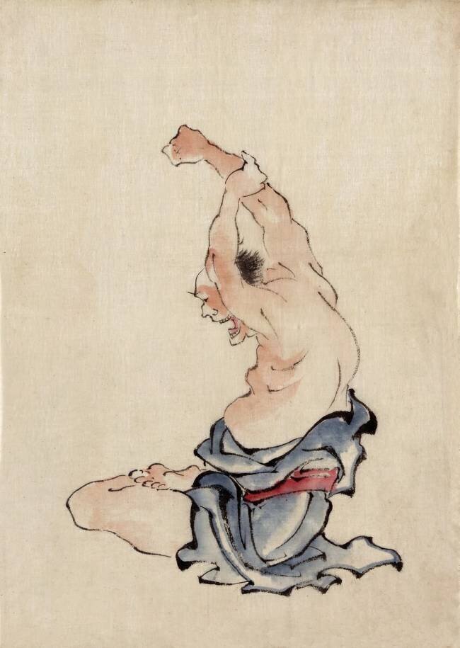 Man Stretching Hokusai