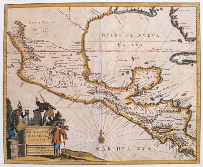 Map of New Spain Spanish School