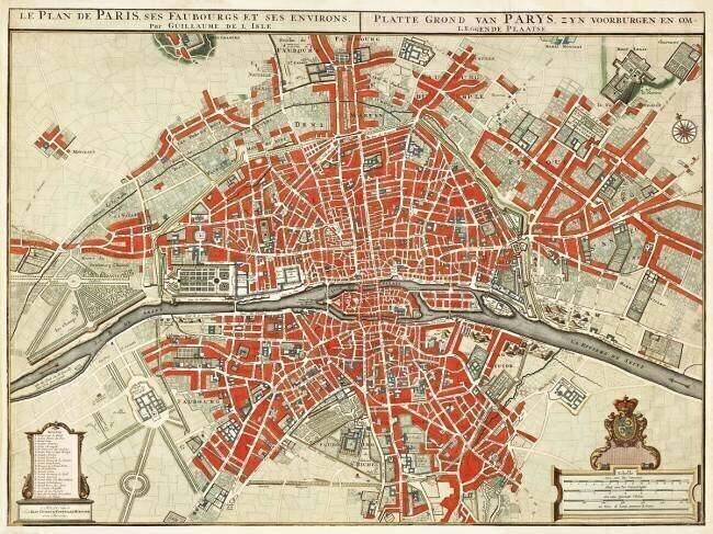 Map of Paris Guillaume Delisle