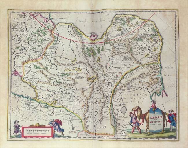 Map of Siberia and China from 'Le Theatre du Monde' or 'Nouvel Atlas' Willem Blaeu