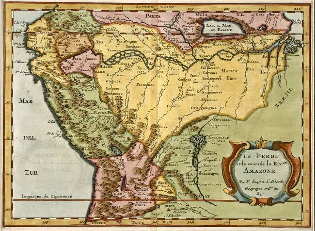 Map of the Amazon Basin Nicolas Sanson D'Abbeville