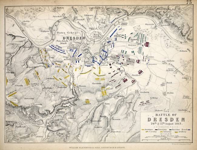 Map of the Battle of Dresden Alexander Keith Johnston