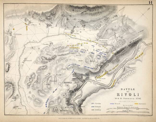 Map of the Battle of Rivoli Alexander Keith Johnston