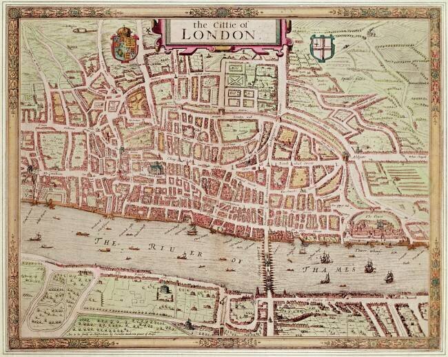 Map of 'the Cittie of London' Augustus Ryther
