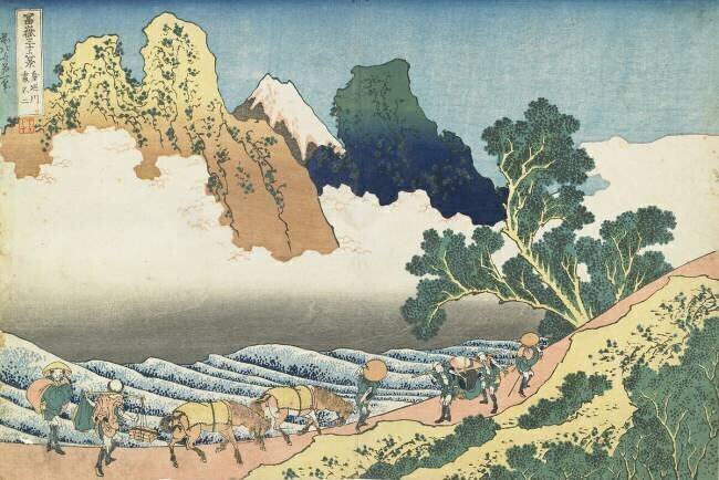 Minobu River and Mount Fuji seen from the Back Hokusai