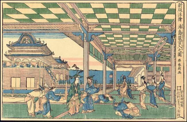 Newly Published Perspective Picture: Urashima Entering the Dragon Palace Hokusai