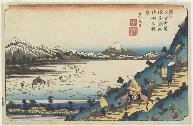 No.31: View of Lake Suwa as Seen from Shiojiri Pass Keisai Eisen