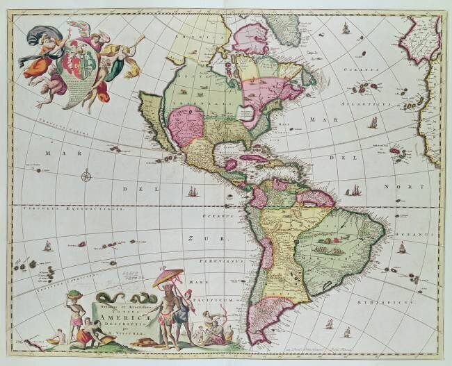 Novissima et Accuratissima Totius Americae Descriptio per N Nicolaes Visscher