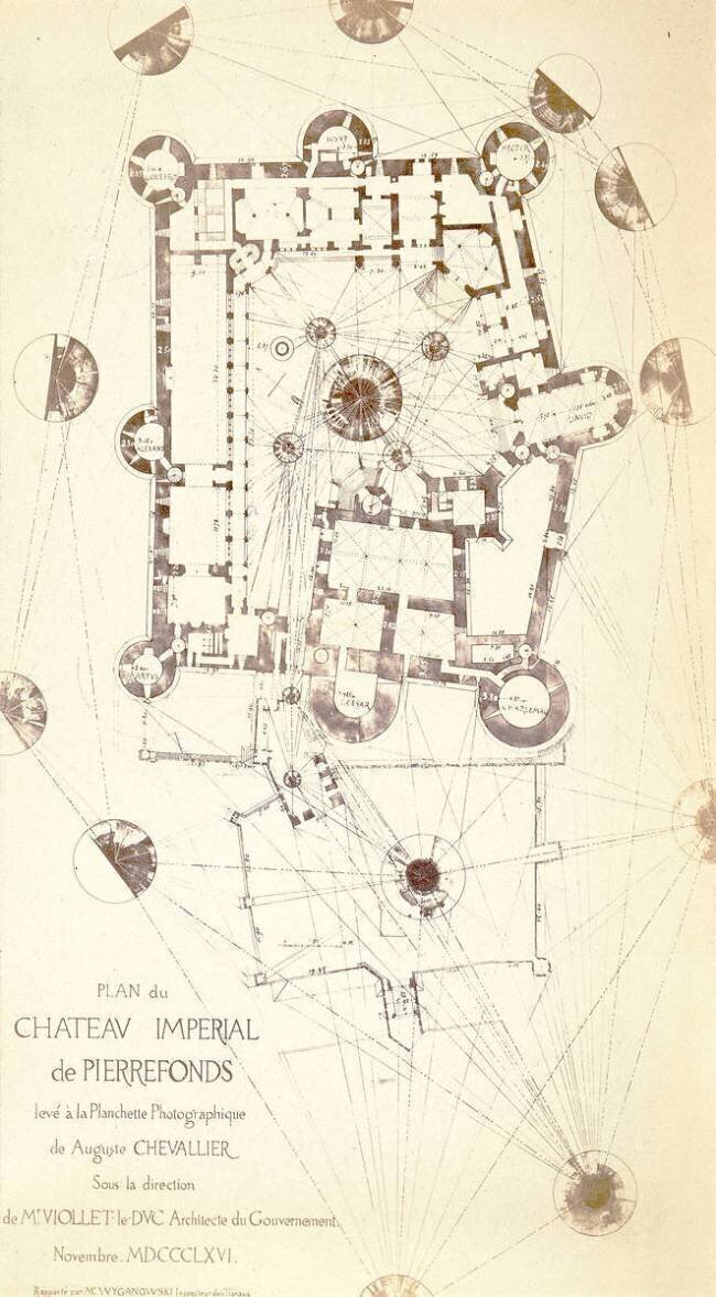 Plan du château impérial de Pierrefonds Auguste Chevallier