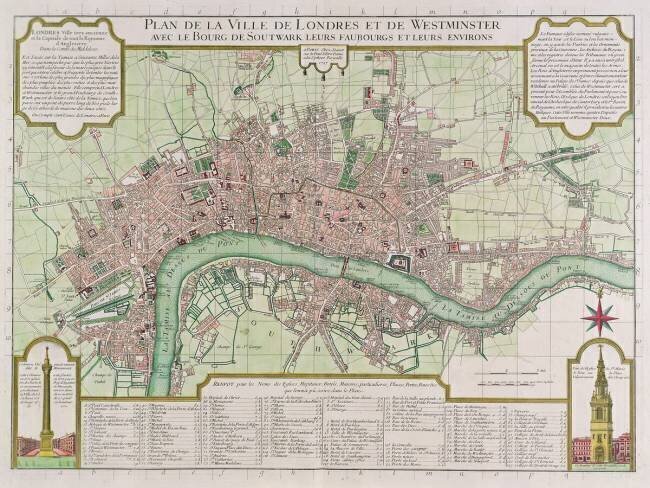 Plan of the Towns of London and Westminster Guillaume Danet