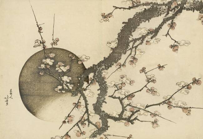 Plum Blossom and the Moon from the book Mount Fuji in Spring Hokusai