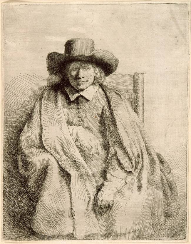 Portrait de Clément de Jonghe, éditeur et marchands d'Estampes / Gravures ; 1er état Rembrandt