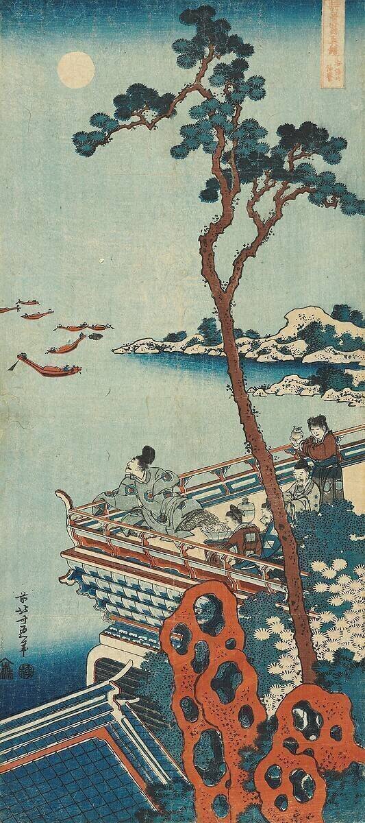 Print from the series 'A True Mirror of Chinese and Japanese Poems Hokusai
