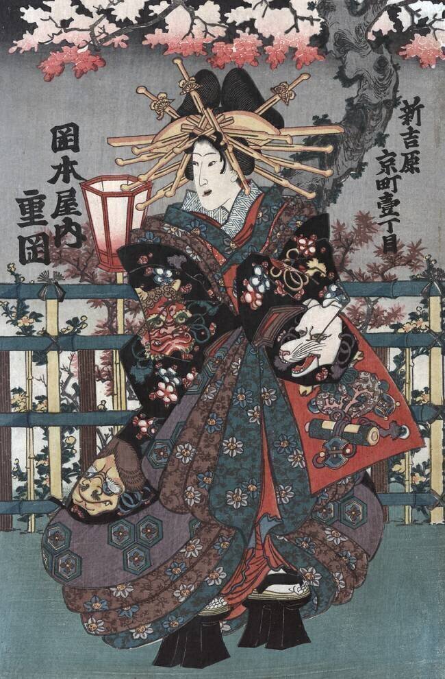 Right Panel from a Japanese Courtesans Triptych anonymous