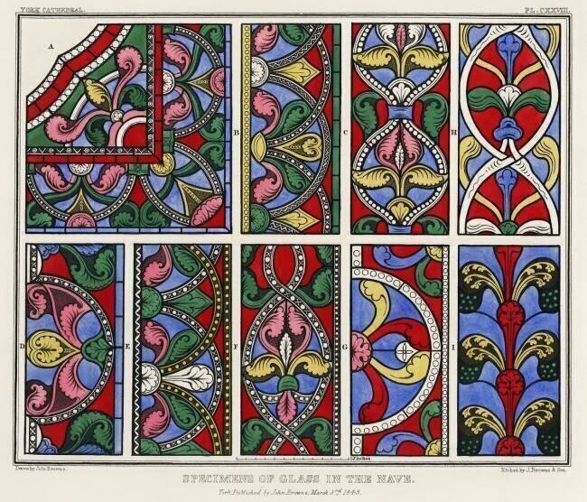 Specimens of the Glass in the Nave John Bowne