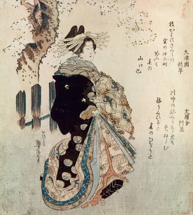 spring walk Hokusai