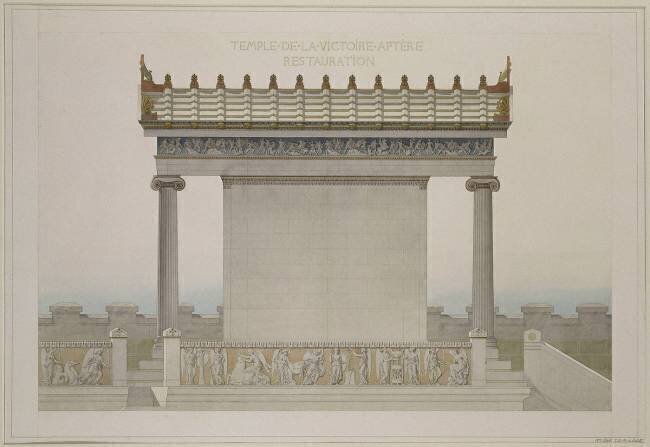 Temple de la Victoire Aptère à Athènes. Louis Boitte