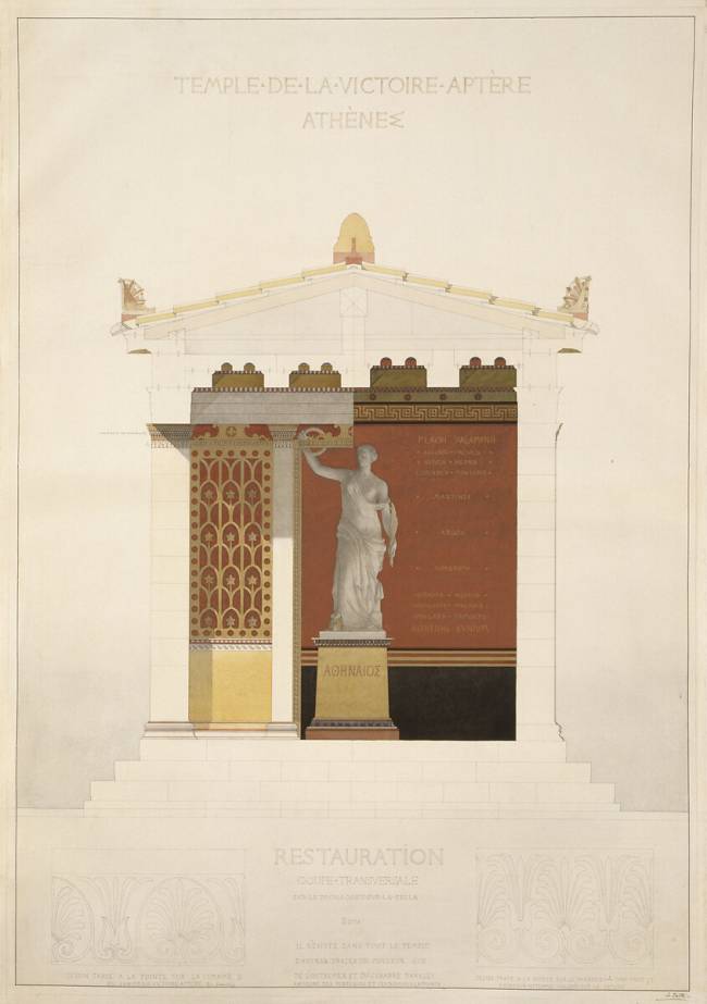 Temple de la Victoire Aptère à Athènes. Louis Boitte