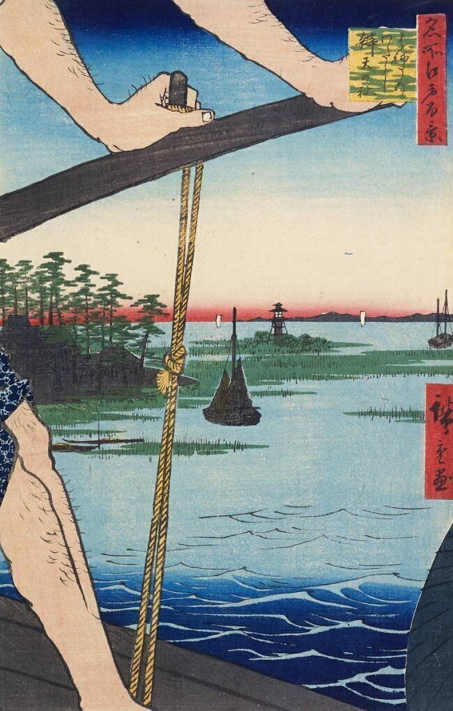 The Ferry at Haneda and the Benten Shrine Hiroshige