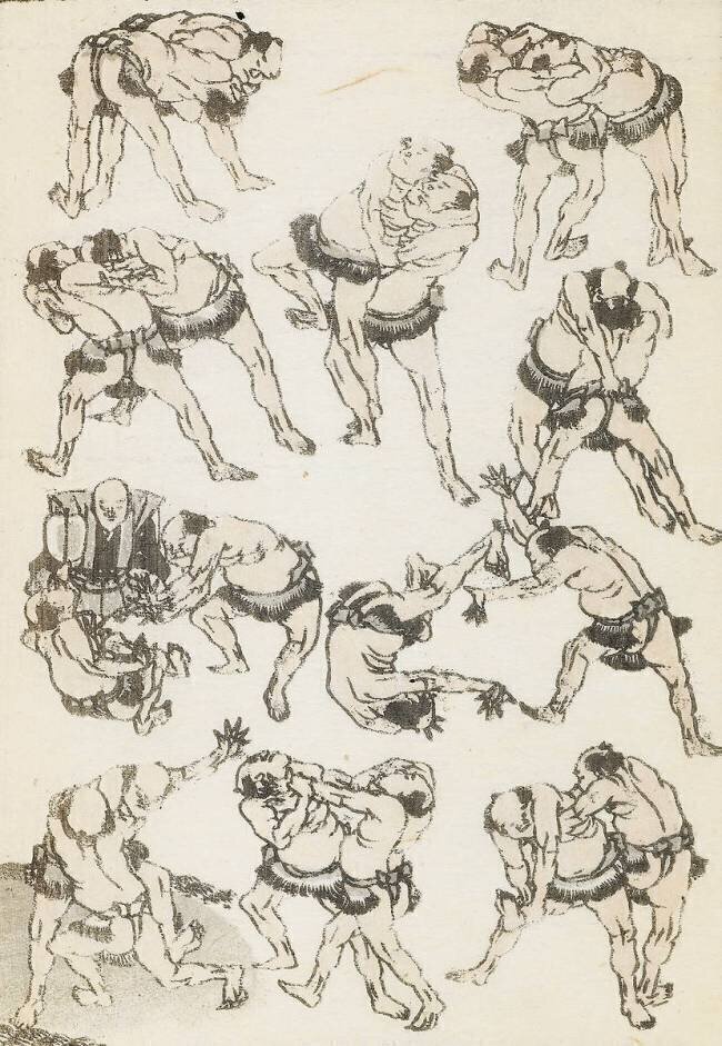 The wrestlers Hokusai