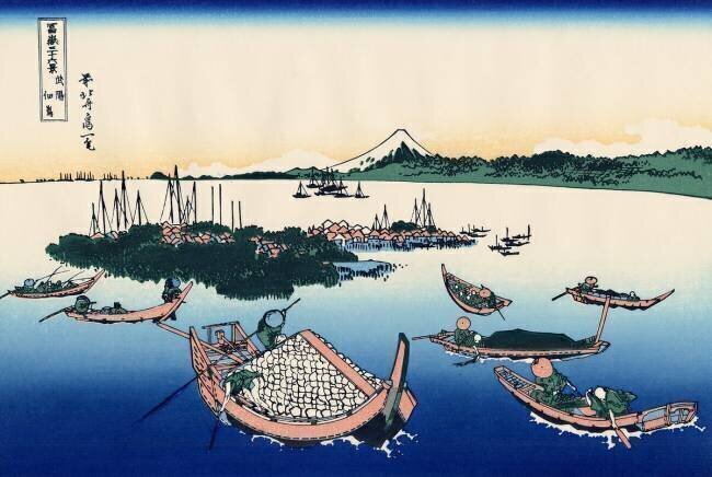 Tsukada Island in the Musashi province Hokusai