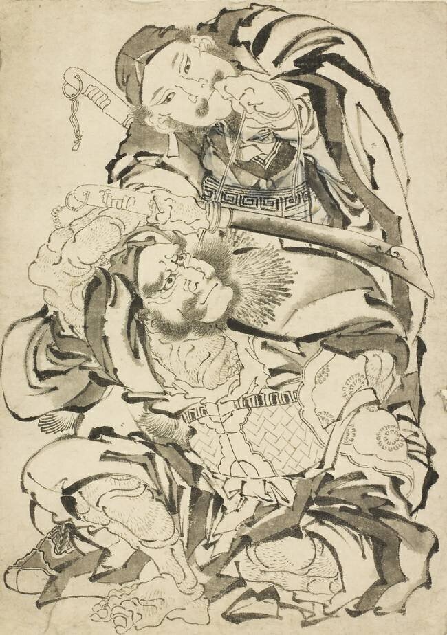 Two Chinese Heroes Hokusai