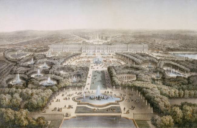 Vue de Versailles, le parc, le palais Isidore Laurent Deroy