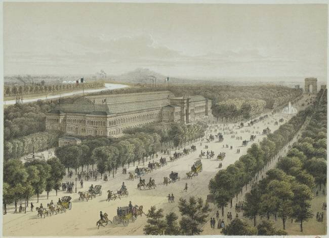 Vue du palais de l'Industrie aux Champs-Elysées Léon-Auguste Asselineau