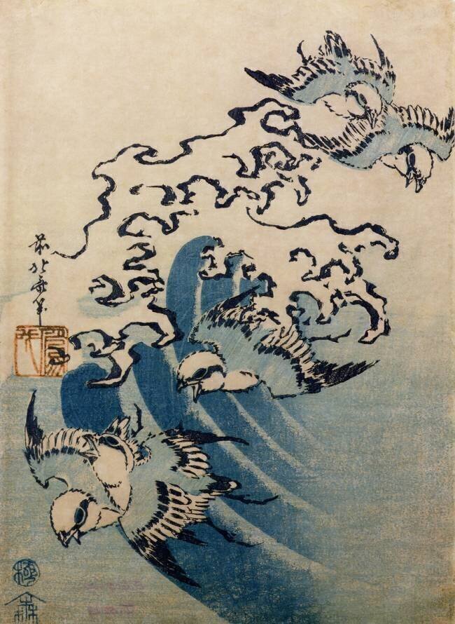 Waves and Birds Hokusai
