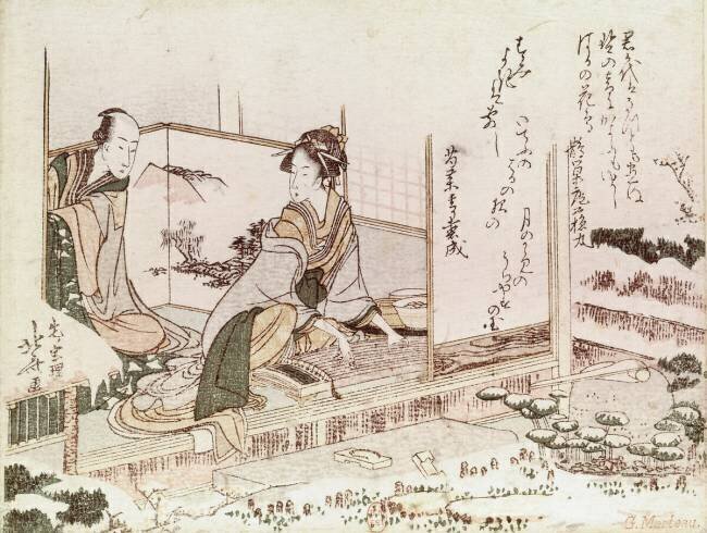 Woman and man Hokusai