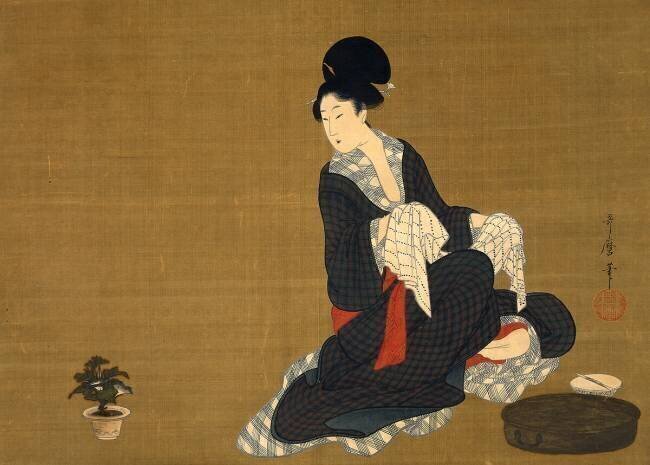 Woman at her morning toilette Kitagawa Utamaro