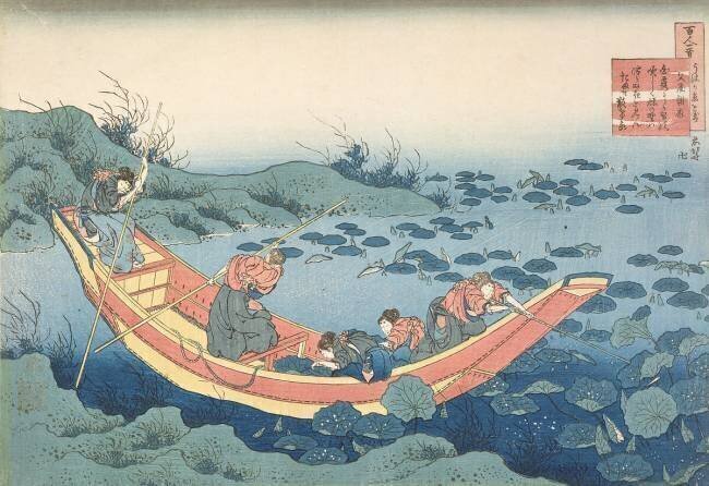 Women gathering waterlilies' Hokusai