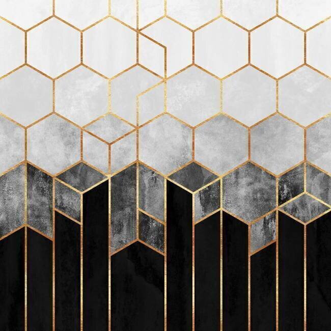Charcoal Hexagons Elisabeth Fredriksson