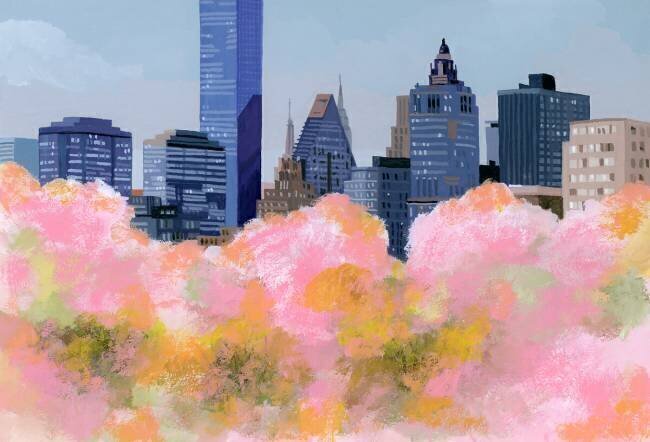 New York and cherry blossoms Hiroyuki Izutsu