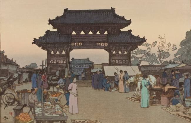 A Market in Mukden Hiroshi Yoshida