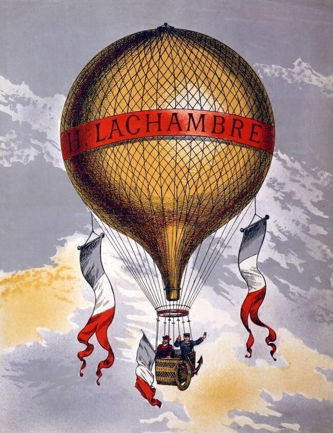 Advertisement for balloons manufactured by H. Lachambre French School