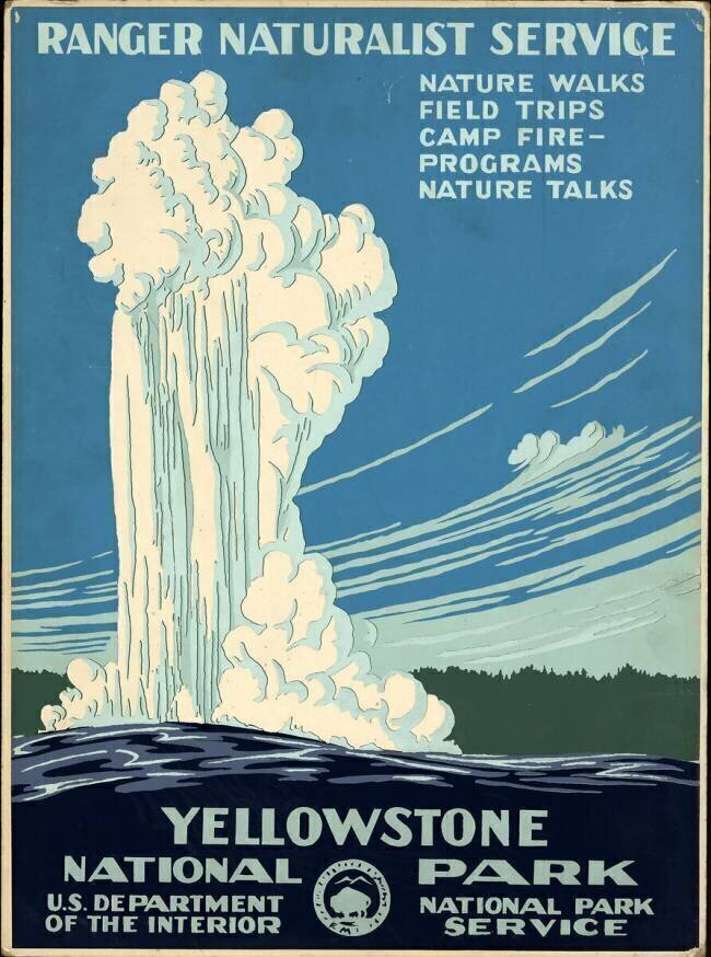 Affiche  « Parc national de Yellowstone » pour le Service des parcs nationaux du Ministère de l'Intérieur anonymous