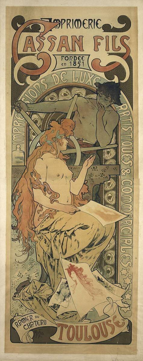 Affiche pour l'imprimerie Cassan fils à Toulouse Alfons Mucha