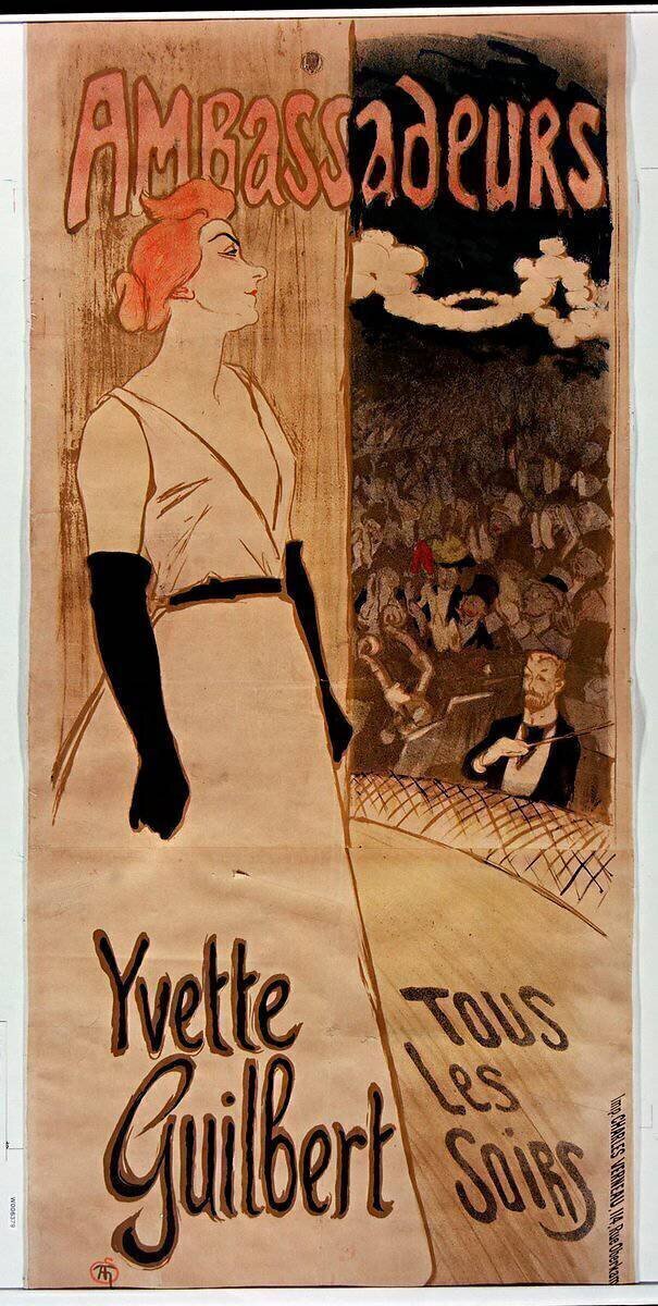 Ambassadeurs. Yvette Guilbert. Tous les soirs Théophile Alexandre Steinlen